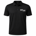 Front view of Drop Zone Regular-Fit V-Neck Golf Shirt in Black