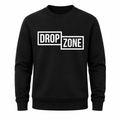 Front view of Drop Zone Regular-Fit Crewneck Golf Sweater in Black
