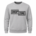 Front view of Drop Zone Regular-Fit Crewneck Golf Sweater in Grey