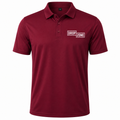 Front view of Drop Zone Regular-Fit V-Neck Golf Shirt in Maroon