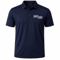 Front view of Drop Zone Regular-Fit V-Neck Golf Shirt in Navy Blue