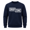 Front view of Drop Zone Regular-Fit Crewneck Golf Sweater in Navy Blue