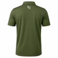 Back view of Drop Zone Regular-Fit V-Neck Golf Shirt in Dark Green