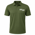 Front view of Drop Zone Regular-Fit V-Neck Golf Shirt in Dark Green